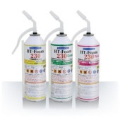 ヘルメチック HT-Foamシリーズ 230 吹付け充填両用 クリーム 500ml グリーン ピンク 450ml 発泡ウレタン ノンフロン JIS A 9511自己消火性|ヘルメチック