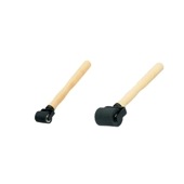 転圧ローラー 木柄 ゴムローラー両枠 ベアリング入 40mm 60mm 高ショ