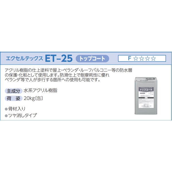 エクセルテックス ET-25 トップコート 20kg缶 骨材入り ツヤ消し 