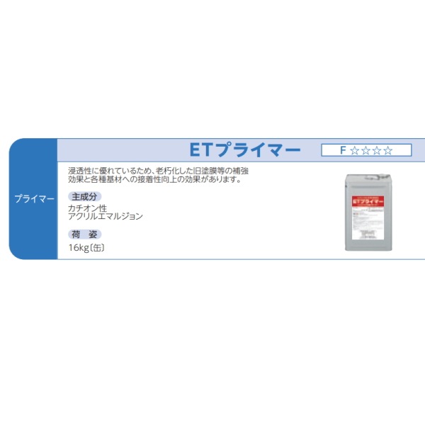 エクセルテックス用ETプライマー16キロ ETプライマー 16kg缶 ユニオン建材工業 日ソ | 下地調整材,下地調整材
