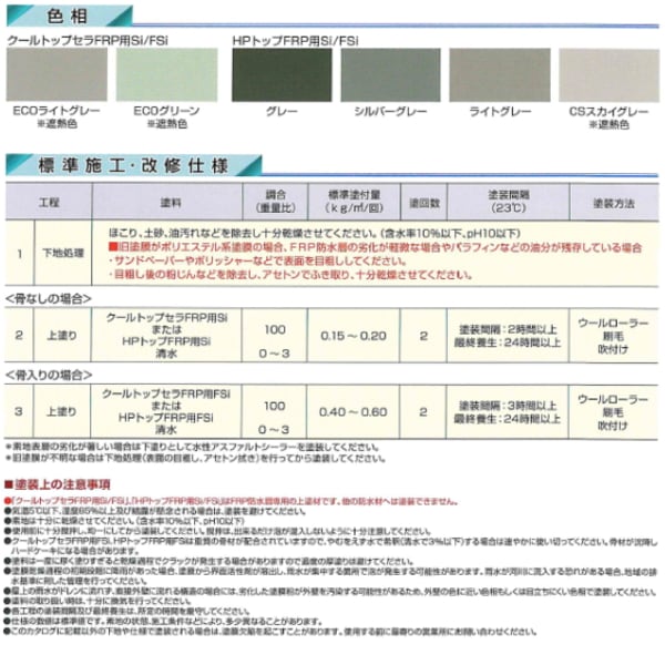 クールトップセラ FRP用 FSi スズカファイン 18kg缶 上塗り 遮熱