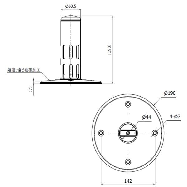 山装 ダモ 脱気筒 塩ビシート用 丸型 2個入り箱 ステンレス 防水 脱気