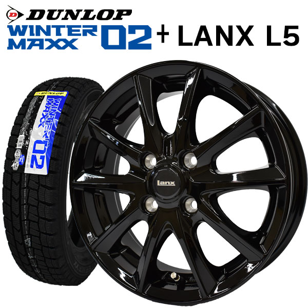2024ǯ�� ������å� �����󥿡��ޥå��� WM02 155/65R14 75Q + LANX L5 �֥�å� (����ʮ̸�1000����) �֥�¥��ȥ� �����åɥ쥹������+����ߥۥ����� 4�ܥ��å�