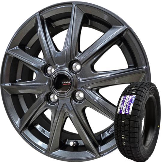 新品ホイール付スタッドレスタイヤ2025年製　14インチ　軽自動車用 2025年製 グッドイヤー ICE NAVI8 155/65R14+ ZACK Sport-FT（防錆対策