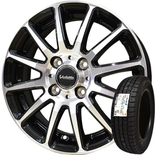 2025ǯ�� �襳�ϥ� �����������ɥ����� IG80 155/65R14 + Valette GLITTER �����åɥ쥹������+����ߥۥ����� 4�ܥ��å�