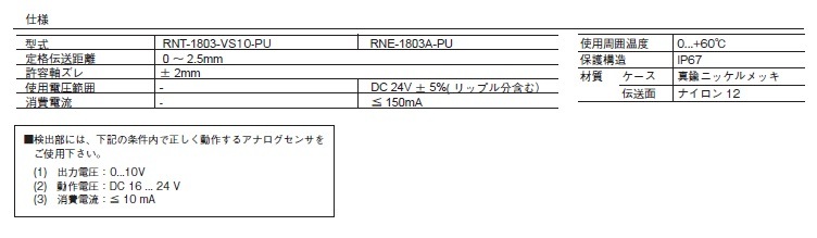 アナログセンサ1点伝送 RNE-1803A-PU_/RNT-1803-VS10-PU_などお問合せ 