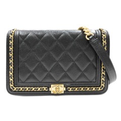 CHANEL (����ͥ�) CHANEL19�������󥦥���å� ���������Хå� �֥�å�/G��� ����ӥ������� ̤������ A11