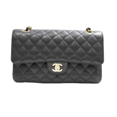 CHANEL (シャネル) マトラッセWフラップチェーンショルダーバッグ A01112 ブラック(G金具) キャビアスキン 未使用