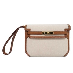 HERMES （エルメス) ケリーデペッシュ25  クラッチバッグ セカンドバッグ ゴールド G金具 トワルアッシュ Z刻印 ランクA