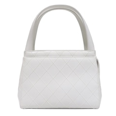 CHANEL (����ͥ�)  �ӥ������� �ϥ�ɥХå� �ۥ磻�� �쥶�� ���A A104