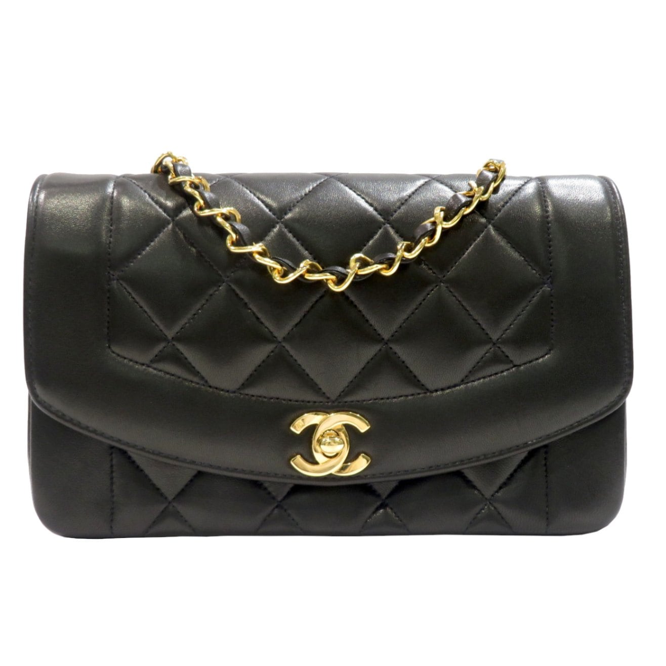 CHANEL★シャネルダイアナマトラッセチェーンショルダー Aランク CHANEL(シャネル) マトラッセ ダイアナ チェーンショルダー