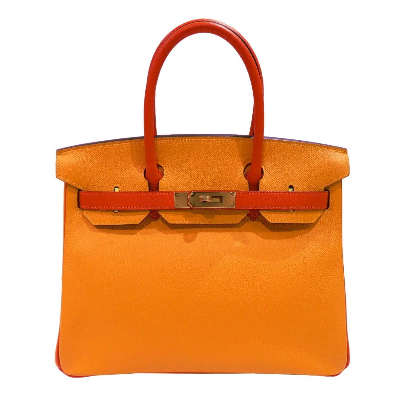 HERMES （エルメス) バーキン30 ハンドバッグ ジョーヌドール オレンジ 