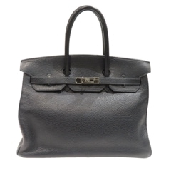 HERMES (エルメス) バーキン35 ハンドバッグ ブルーインディゴ/SV金具 トリヨン □F刻印 Aランク B153 銀座店