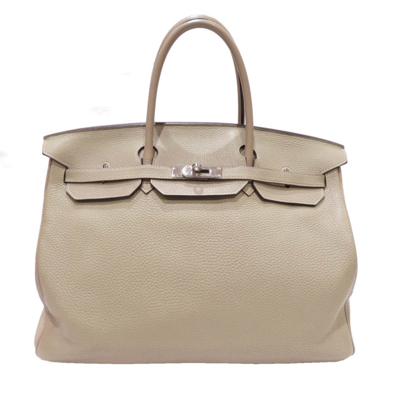 HERMES (エルメス) バーキン40 ハンドバッグ ベージュ系(SV金具) トゴ  