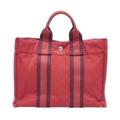 HERMES (エルメス) フールトゥトートPM トートバッグ ボルドー コットンキャンバス ランクA 銀座店