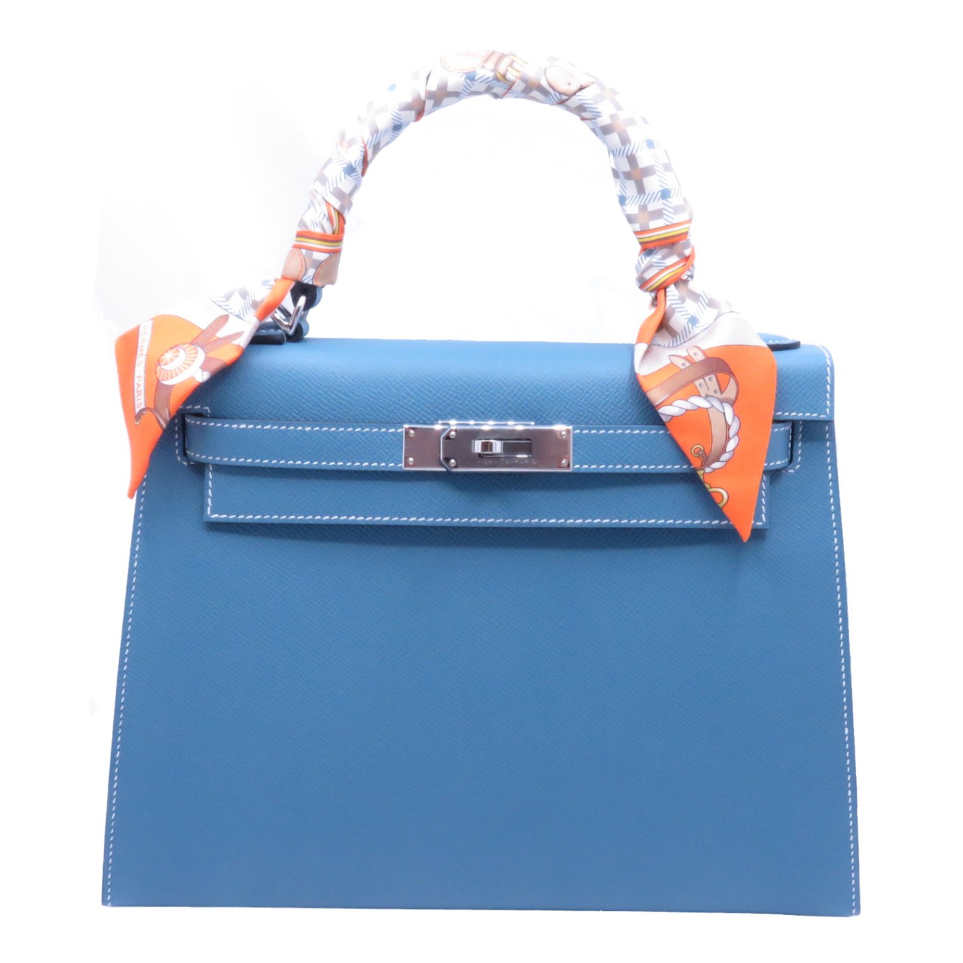HERMES(エルメス)/ケリー28/外縫い/ニューブルージーン/エプソン/S金具 
