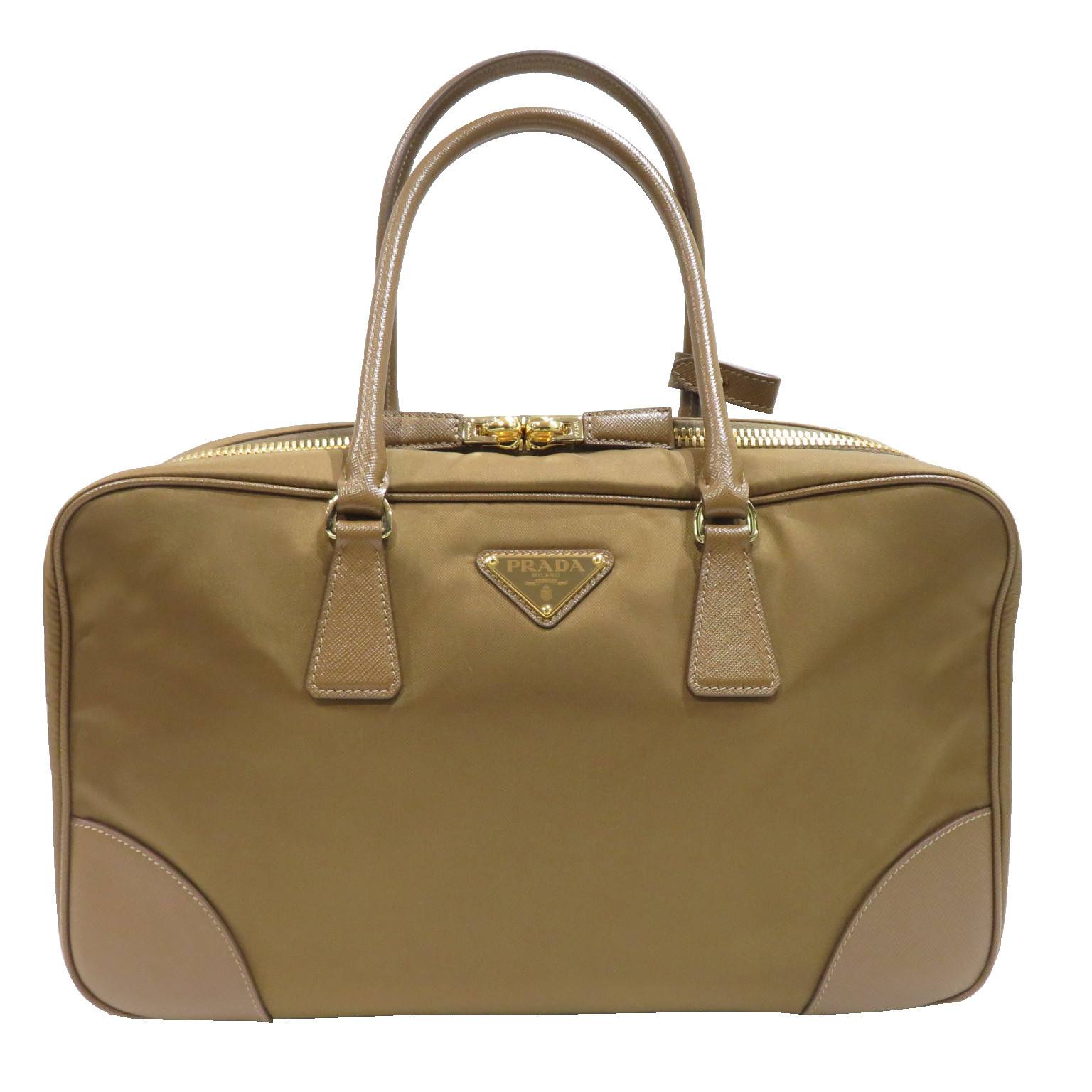 ブラウン プラダ ボニー ミディアム スエード ハンドバッグ | PRADA