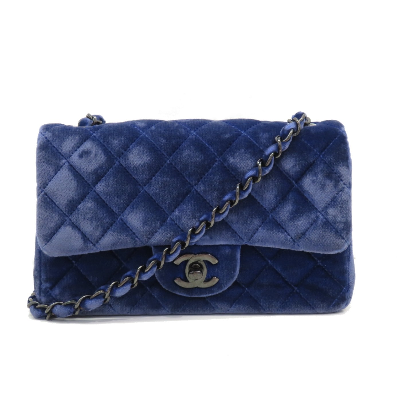 CHANEL★シャネル ミニマトラッセシングルフラップブルーAランク CHANEL(シャネル) ミニマトラッセ シングルフラップ チェーン