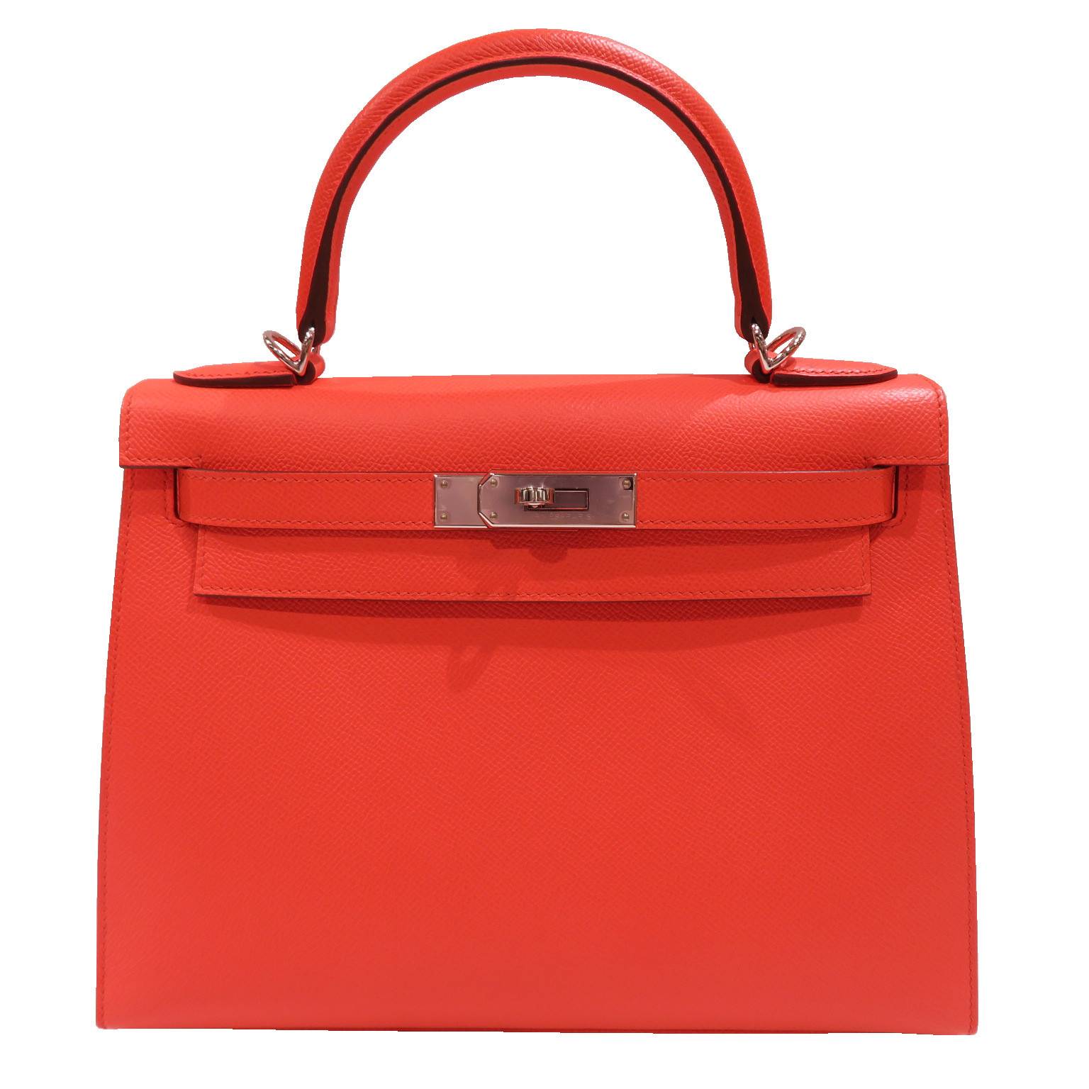 HERMES (エルメス) ケリー28 外縫い ハンドバッグ ローズテキサス/SV 
