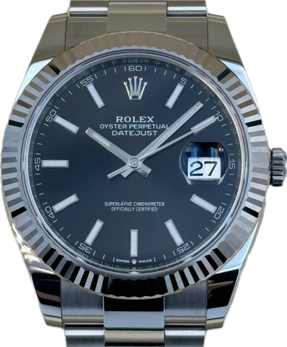 ROLEX　ロレックス　デイトジャスト　18K×SS　12ｍｍコマ ロレックス デイトジャスト41 SS/K18WG 126334 ROLEX 腕時計 スレート