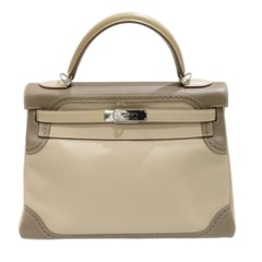 HERMES (エルメス) ケリーギリーズ32 ハンドバッグ アルジル/エトゥープ(SV金具) スイフト □Ｐ刻印 Aランク E260 銀座店