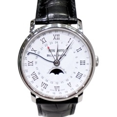 BLANCPAIN(ブランパン) ヴィルレ コンプリートカレンダーGMT 腕時計 6676-1127-55B ホワイト レザー 中古 J-245 銀座店