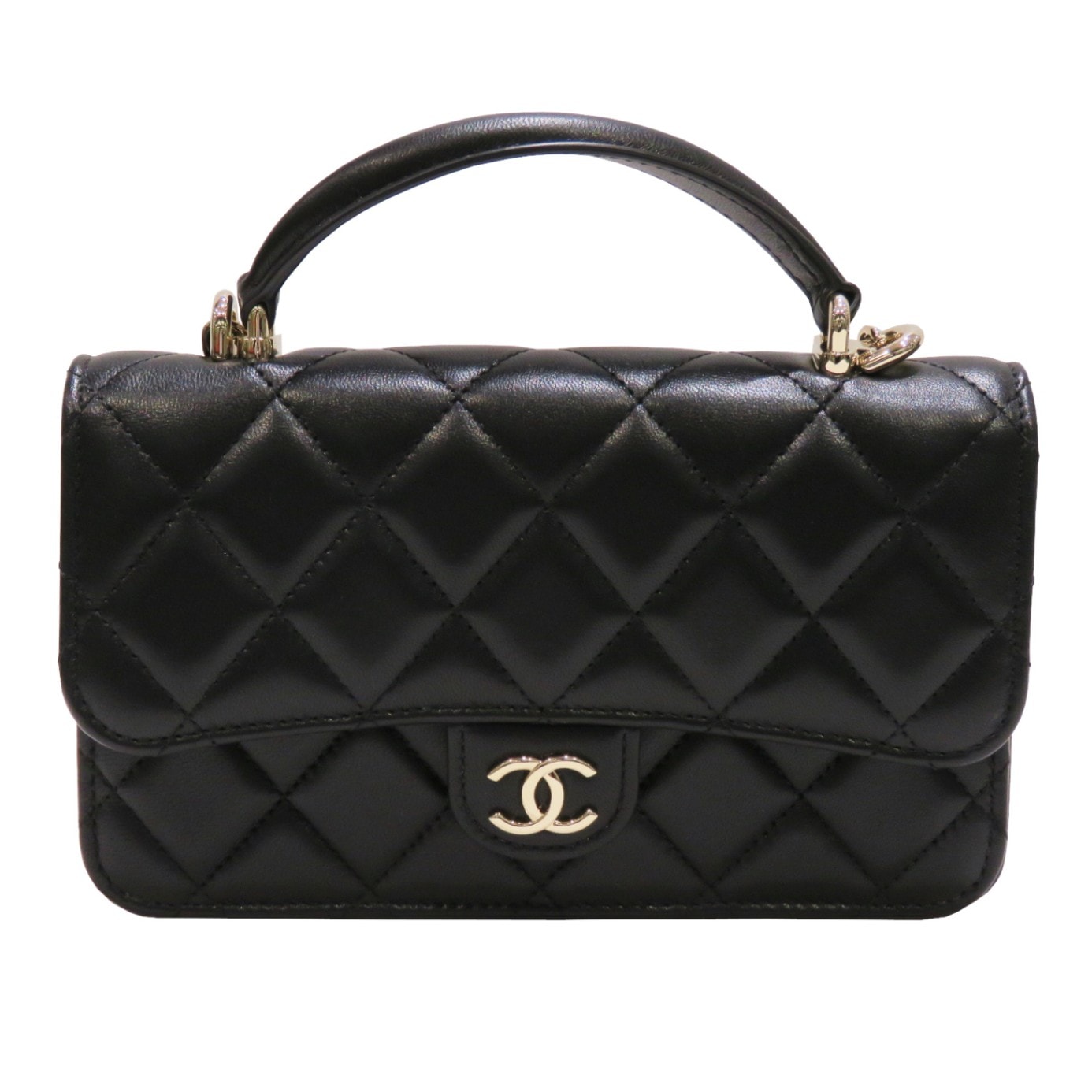 ★スマホが入る★【CHANEL】トップハンドル マトラッセバッグ ☆スマホが入る☆【CHANEL】トップハンドル マトラッセバッグ