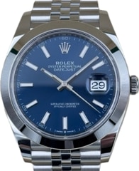 ROLEX (ロレックス) デイトジャスト41 126300 ブライトブルー SS 未使用 心斎橋店 CAT-563