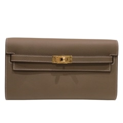 HERMES (エルメス) ケリートゥーゴー 財布 長財布 エトゥープ(G金具) エヴァーカラー B刻印 未使用 H63 銀座店