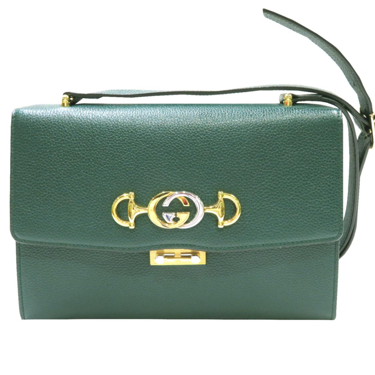 GUCCI グリーンレザー ズゥミ