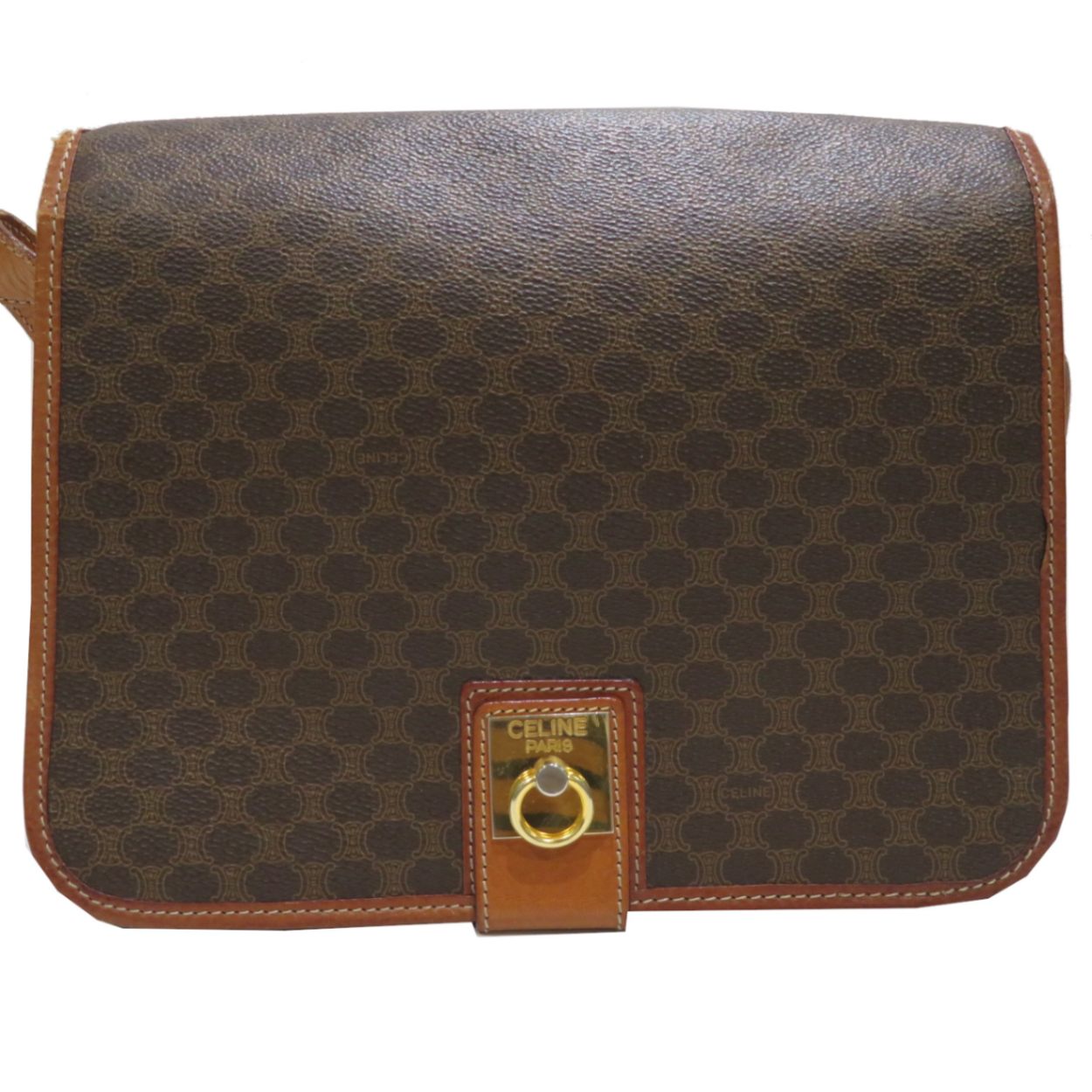 CELINE(セリーヌ) マカダムショルダーバッグ ブラウン コーティング 