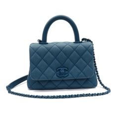 CHANEL (シャネル) ココハンドル XXS(19) ソーブルー AS2215 キャビア ギャラ/シール/30番台 ランクA（上野店）