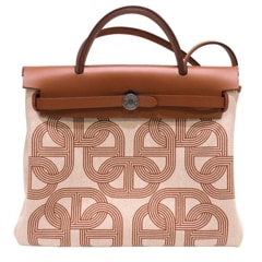 HERMES (エルメス) エールバッグ ジップPM《24番地のサーキット シェーヌダンクル》ハンドバッグ ショルダーバッグ フォーヴ トワルアッシユ/レザー B刻印 ランクA I168 銀座店