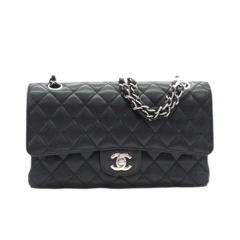 CHANEL(シャネル) マトラッセ25 Wフラップチェーンショルダー ブラック/SV金具 キャビアスキン シール/24番台 ランクA（上野店）