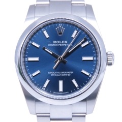 ROLEX(ロレックス)/オイスターパーペチュアル34/124200/ブライトブルー/コマ調有/2025.1月/未使用/NAC-11（名古屋店）