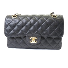 CHANEL(シャネル)　マトラッセ23　Wフラップチェーンショルダーバッグ　G金具　キャビアスキン　シール18番台　上野店