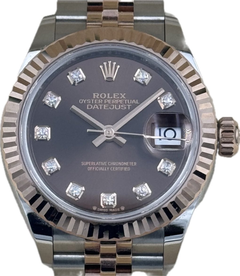 ROLEX(ロレックス) デイトジャスト28 279171 チョコレート 10Pダイヤ