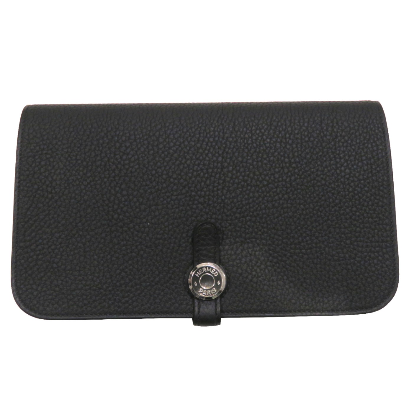 HERMES (エルメス) ドゴンデュオ 長財布 ブラック(シルバー金具) トゴ 