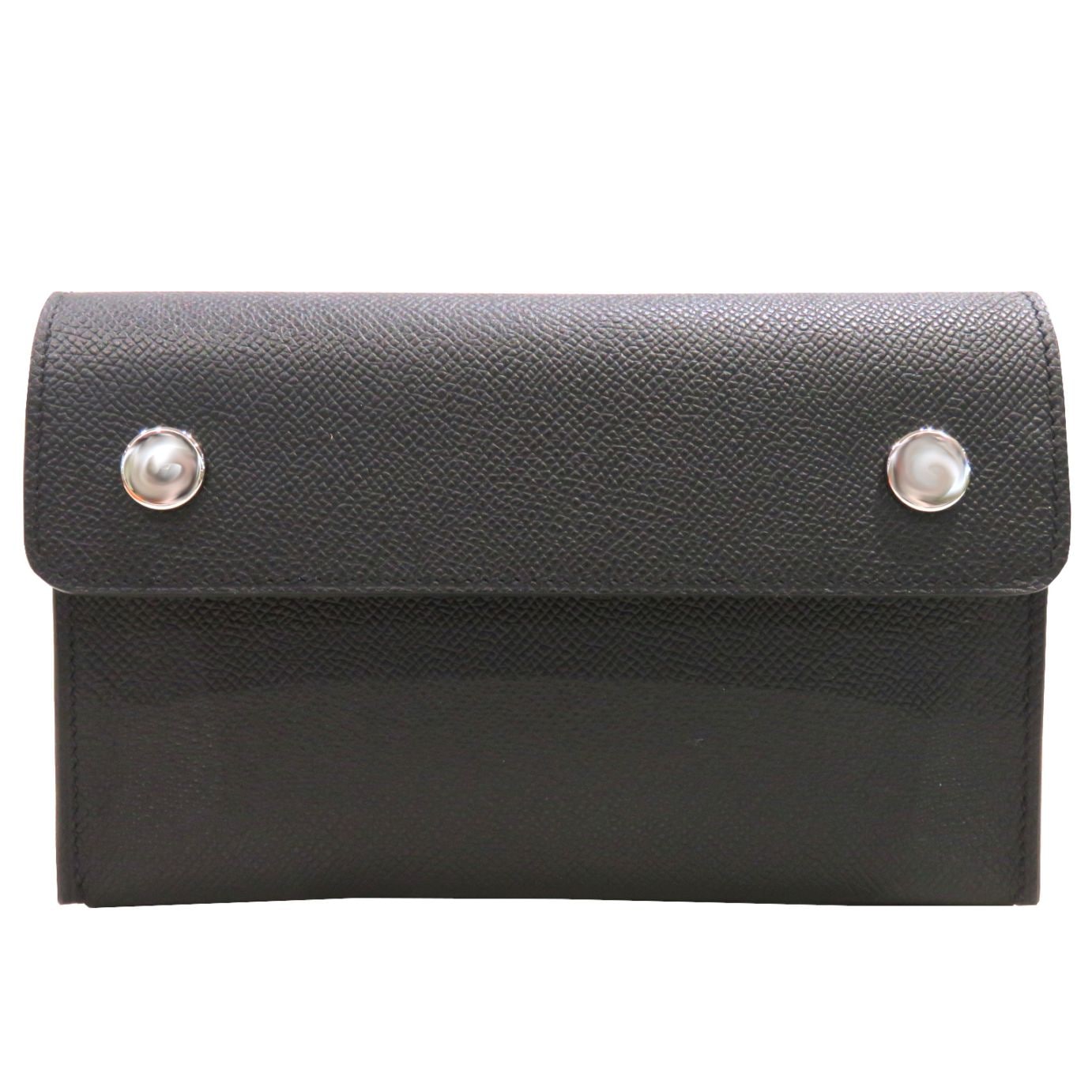 HERMES (エルメス) エルメスナップ ブラック(シルバー金具) エプソン W 