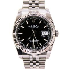 ROLEX (ロレックス) デイトジャスト36 腕時計 116234 ブラック SS/WG ジュビリー 中古品 P-229 銀座店