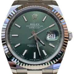 ROLEX（ロレックス）デイトジャスト41 126334 ミントグリーン フルーテッドベゼル オイスター 未使用 UG-312 (上野店)