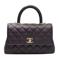 CHANEL (シャネル) ココハンドル 24 (XS) A92990 マロン(バーガンディ)シャンパンゴールド金具 キャビアスキン ランクA O249 銀座店