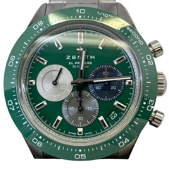 ZENITH(ゼニス) 03.3119.3600/56.M3100 クロノマスタースポーツ SS グリーンベゼル 2025年1月 新品同様 UG-348 (上野店)