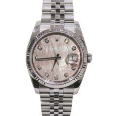 ROLEX (ロレックス) デイトジャスト36 腕時計 116234G ブラックシェル 10Pダイヤ ジュビリー OH済み(2017年) WG/SS 中古美品 S-071 銀座店