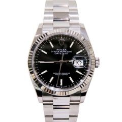 ROLEX (ロレックス) デイトジャスト36 腕時計 126234 ブラック SS/WG オイスター 付属品完品 中古美品 S-193 銀座店