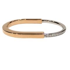 TIFFANY&Co. (ティファニー) ロックバングル ハーフダイヤ ラージ 18Kローズゴールド/18Kホワイトゴールド ダイヤ1.32ct ランクA R136 銀座店