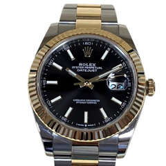 ROLEX (ロレックス) デイトジャスト41　126333 SS×K18YG ブラック フルーテッド×オイスタ− 中古品　AL-696（中野店）