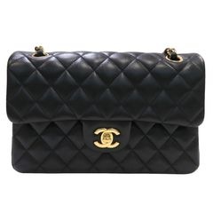 CHANEL (シャネル) クラシックスモールハンドバッグ(Wフラップ) A01113 ブラック/ゴールド金具 ラムスキン ランクA Q122 銀座店