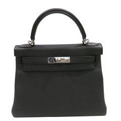 HERMES (エルメス) ケリー28 ショルダーバッグ ハンドバッグ ブラック(シルバー金具) トゴ D刻印 ランクA S8 銀座店