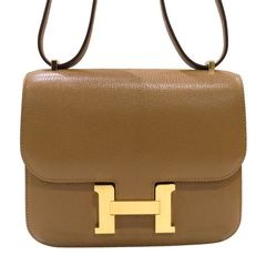 HERMES (エルメス) コンスタンスミニ ミロワール ショルダーバッグ クラフト(ゴールド金具) シェーブル W刻印 ランクA R220 銀座店